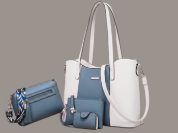 Blush Blossom 4-Piece Saffiano Leather Handbag Set