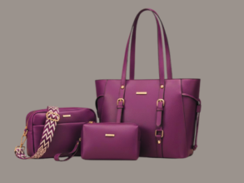 Royal Plum 3-Piece Designer Handbag Collection