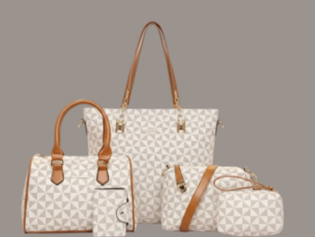 Emerald Geometric 5-Piece Handbag Set