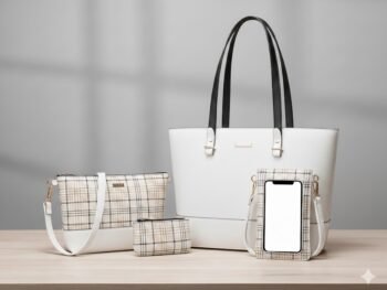 Urban Chic 4-Piece  Plaid Handbag Set
