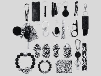 Ultimate 20-Piece Cow Print Self-Defense Keychain Set