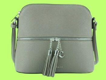 Lightweight Messenger Bag with Front Zipper and Tassel Detail