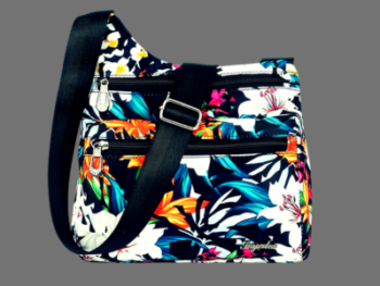 Lightweight Nylon Shoulder Bag with Multi-Pocket Organizer