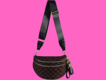 Vera Luna Trendy Checkered Messenger Belt Bag