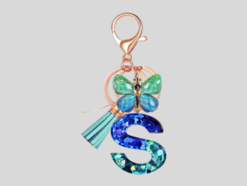 Boho Butterfly Alphabet Keychain