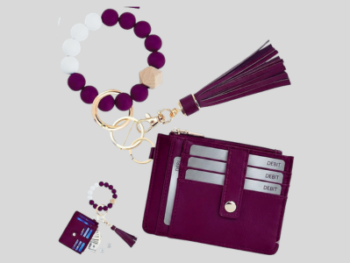 Wristlet Keychain with Snap-Closure Wallet